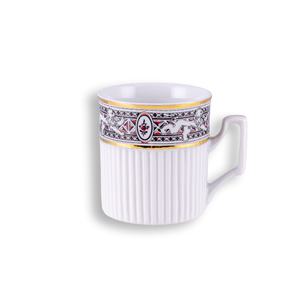 Coffee cup and saucer - Black and gold | Lion