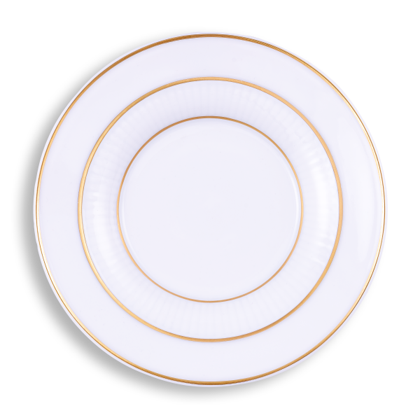 Rim plate flat 27 cm white and gold | Arabona