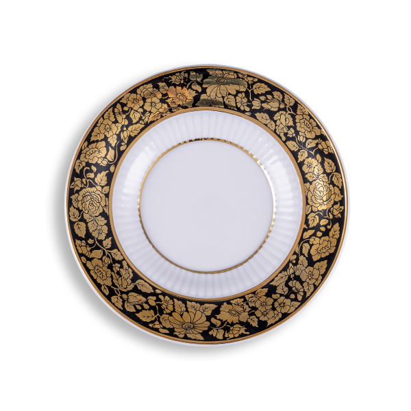Tea Cup and Saucer black and gold | Petra