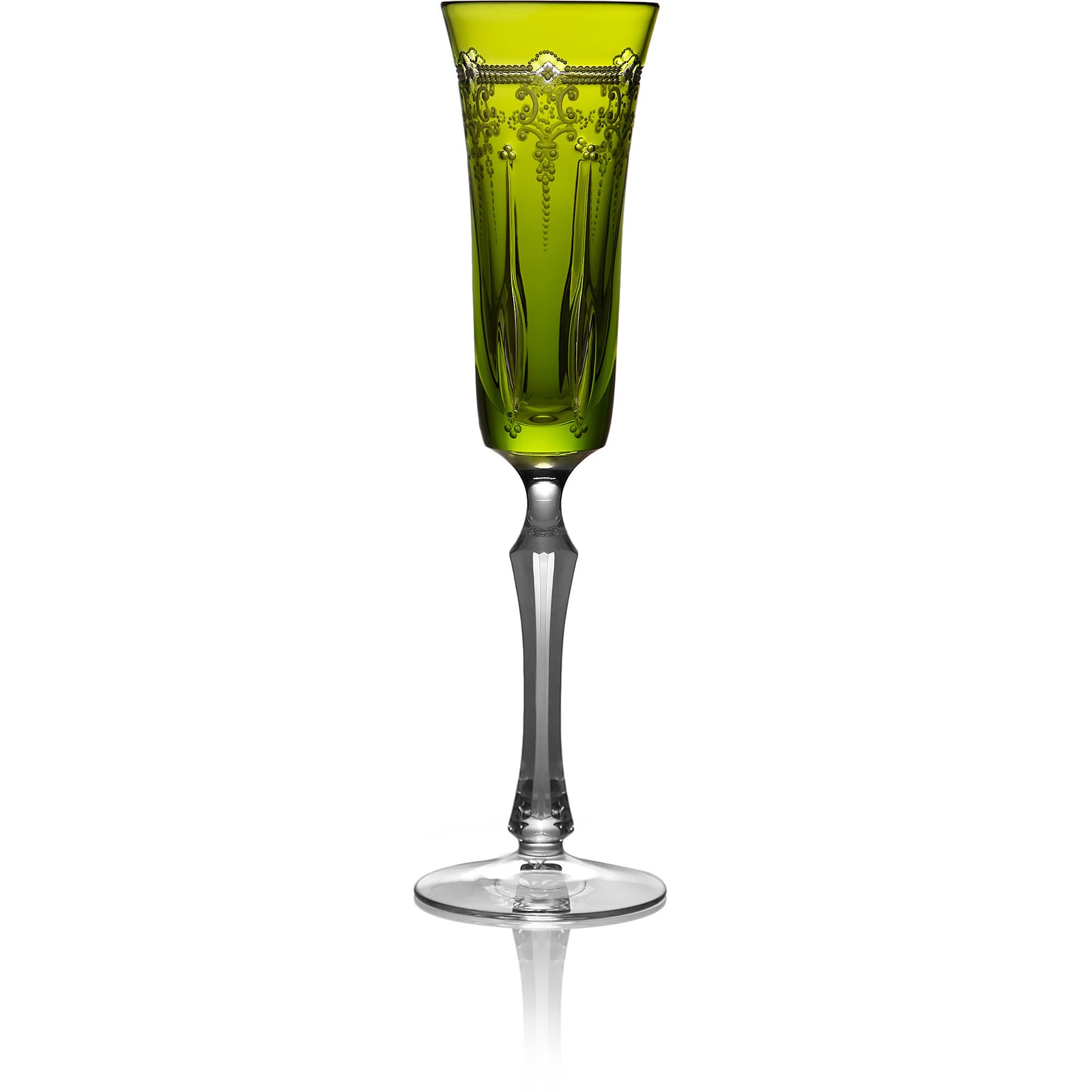 Yellow Green Flute Glass, grand | Lisbon