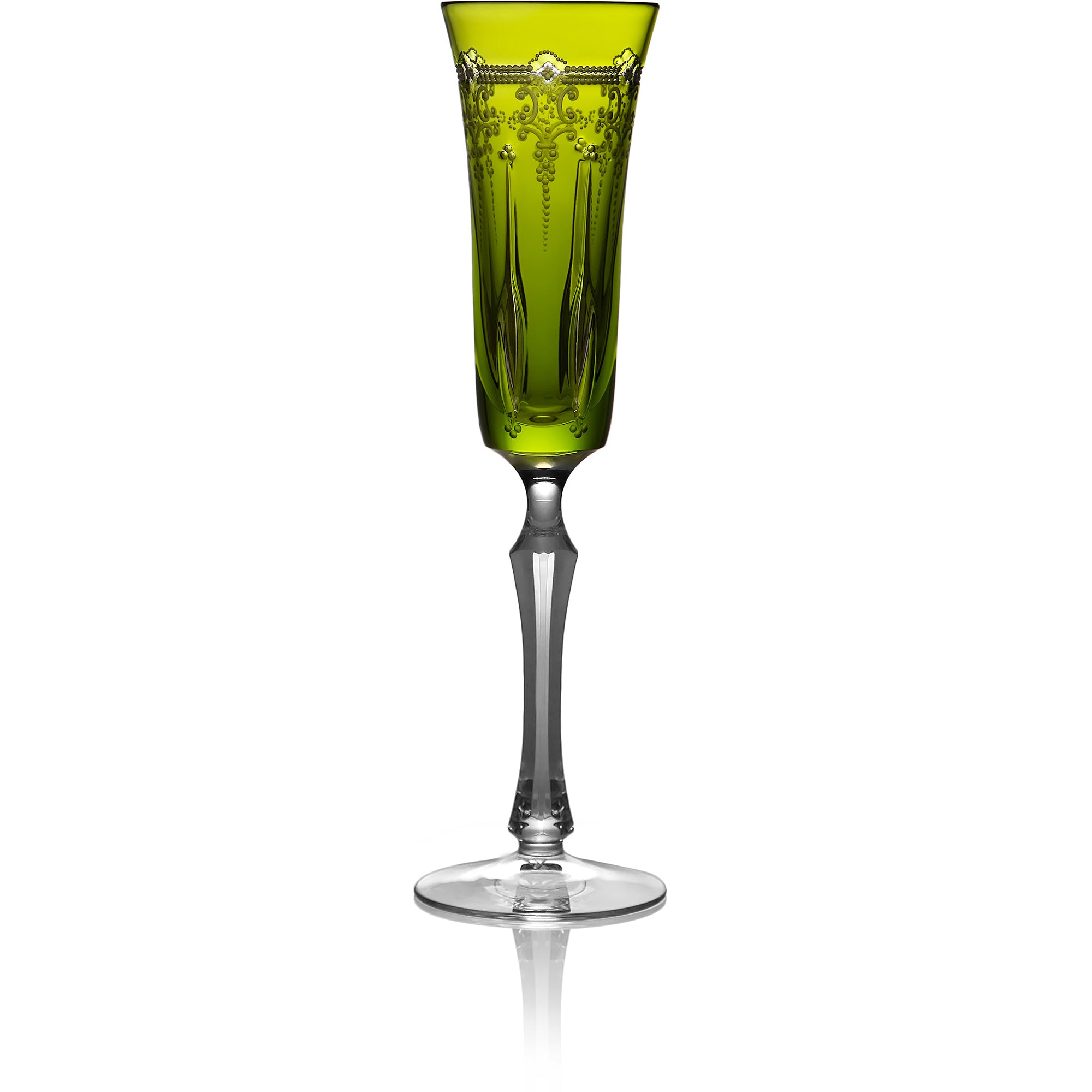 Yellow Green Flute Glass, grand | Lisbon