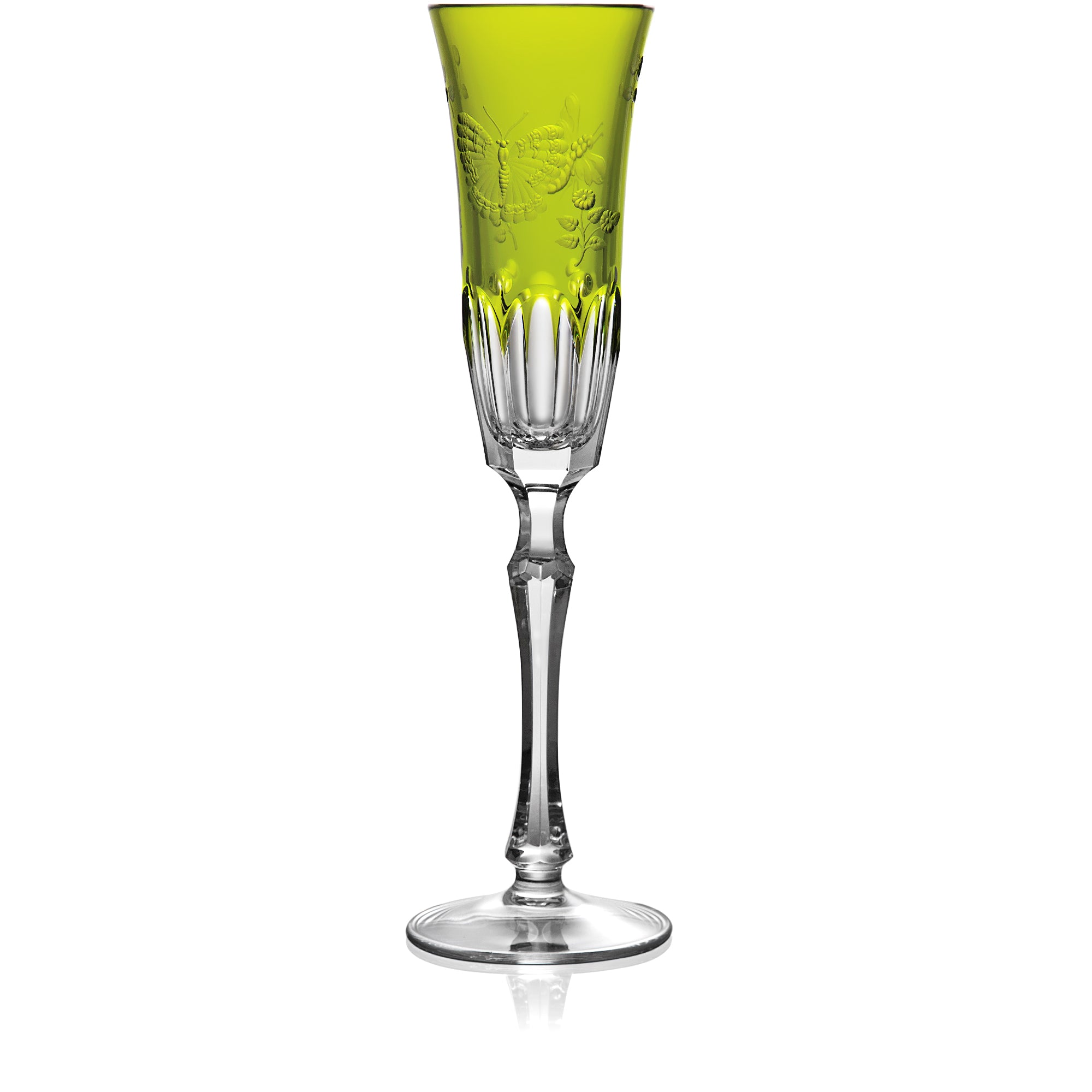Yellow Green Flute Glass | Hock | Springtime