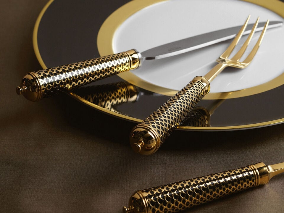 Fish Knife Sterling Silver Gold Accents | Prestige Calypso Rouge