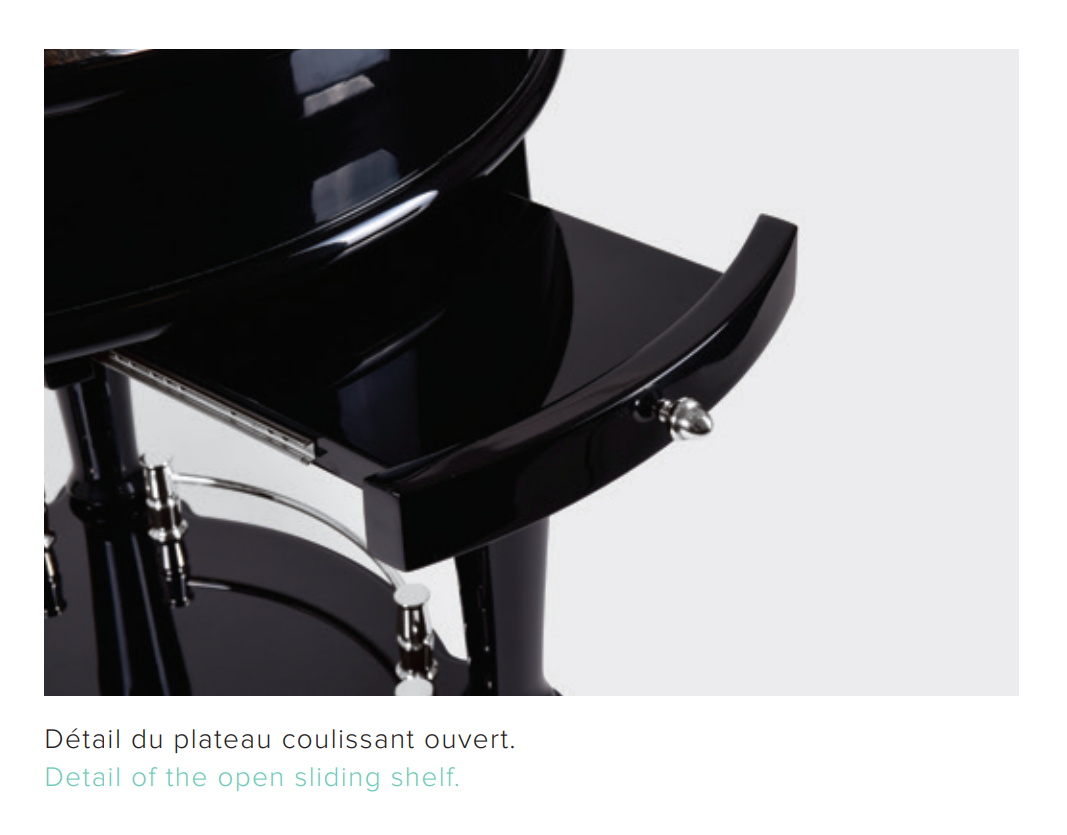 Champagne Trolley | Silver Plated | Black | Glossy  | Élégance Service