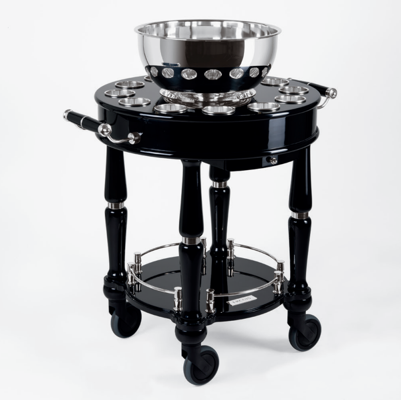 Champagne Trolley | Silver Plated | Black | Glossy  | Élégance Service