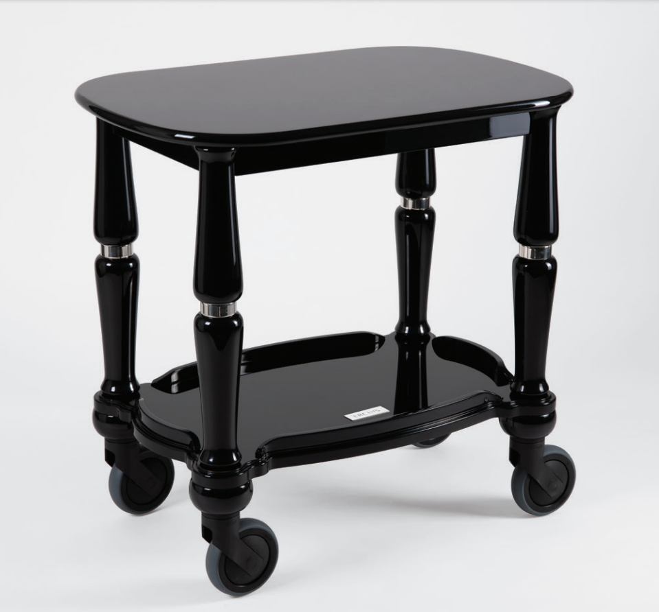 Gueridon Trolley, Rectangular | Silver Plated | Black | Glossy  | Élégance Service