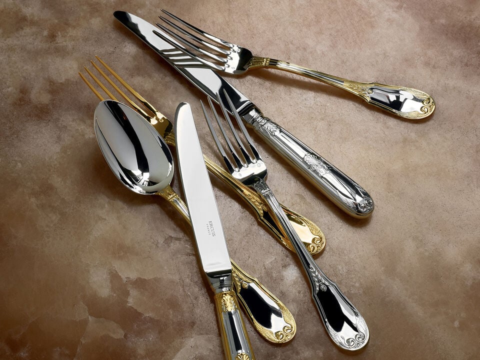 Oyster Fork Sterling Silver Gold Accents | Empire