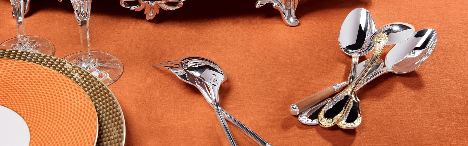 Dinner Spoon Sterling Silver Gold Accents | Empire