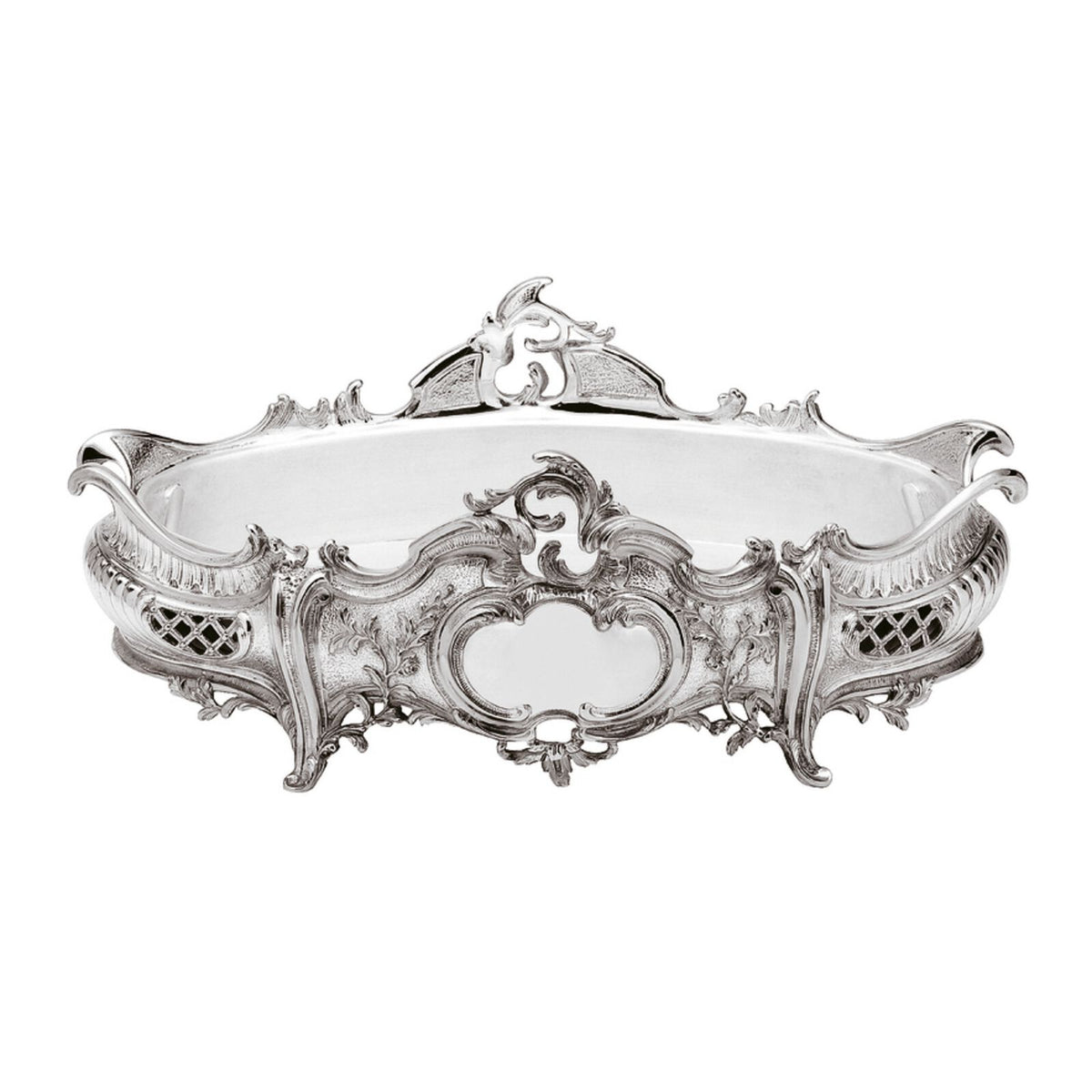 Jardinière Cm 36x24 H 14,5 Sterling Silver  | Prestige Louis XV