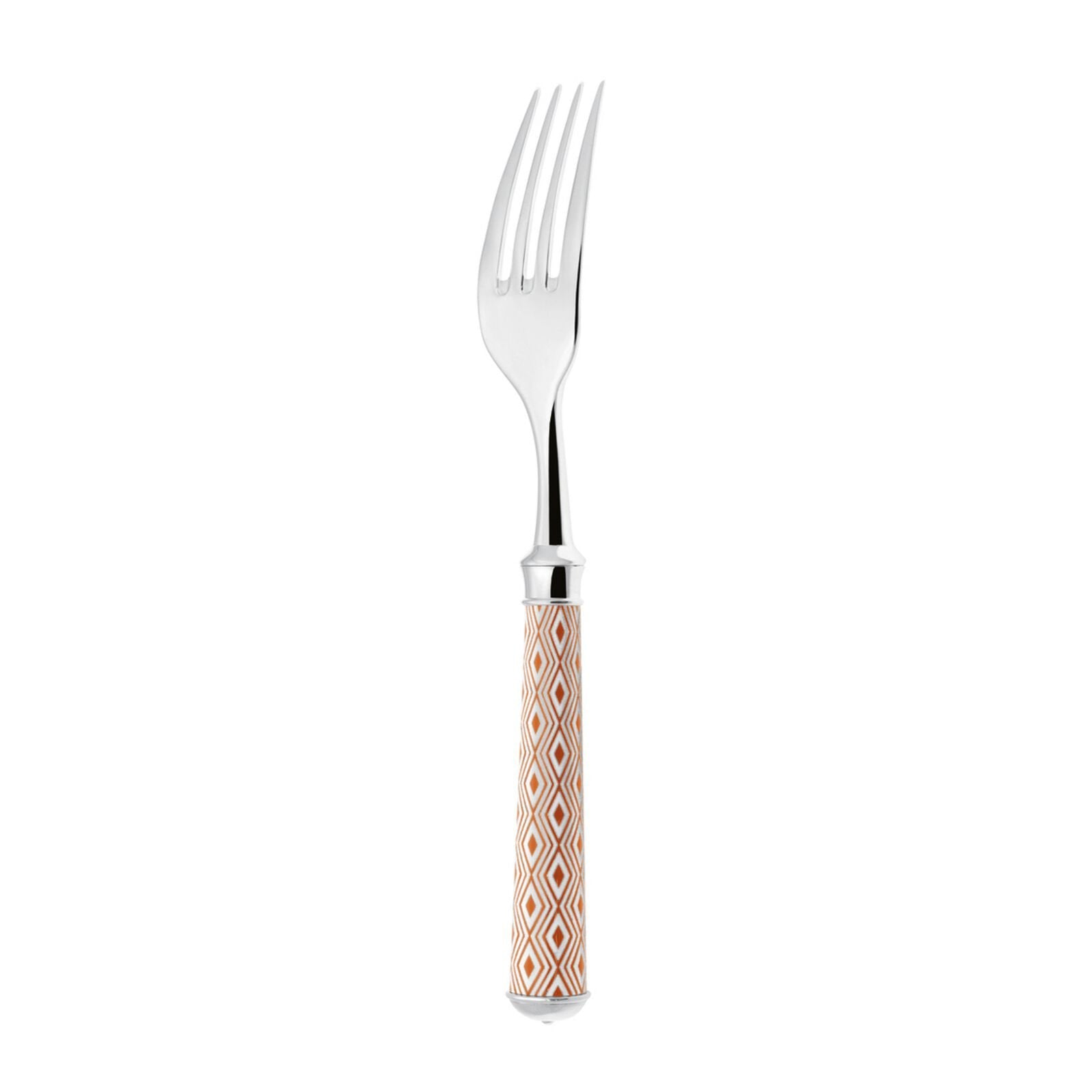 Dinner Fork | Silver Plated / Enamel handle | Powder pink | Arlequin