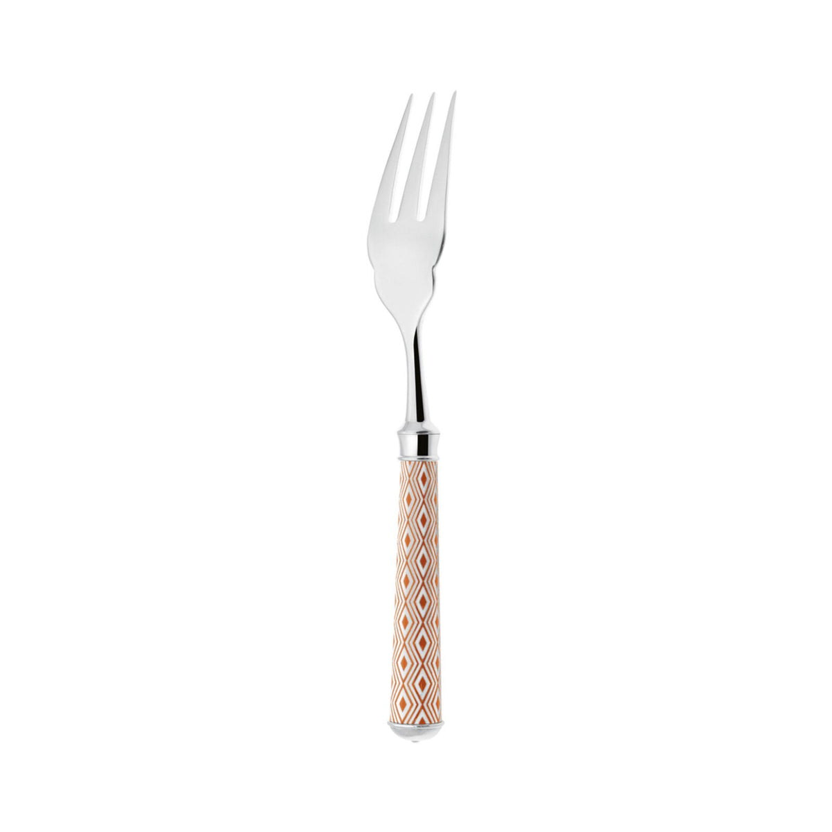 Fish Fork | Silver Plated / Enamel handle | Apple | Arlequin