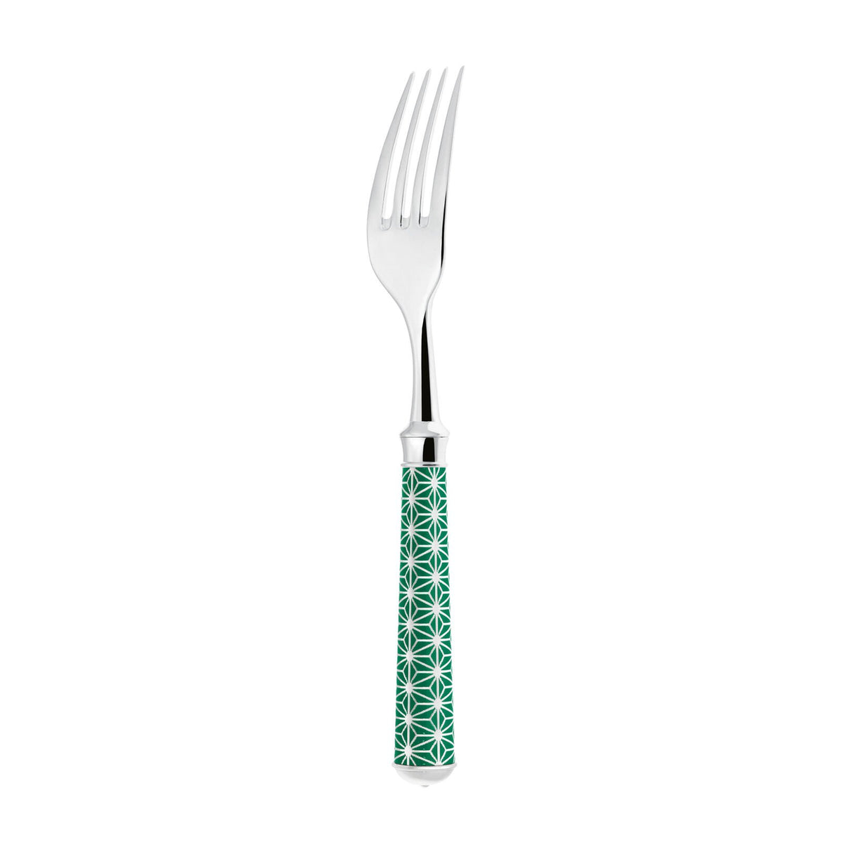 Dinner Fork | Silver Plated / Enamel handle | Pink Orange | Origami