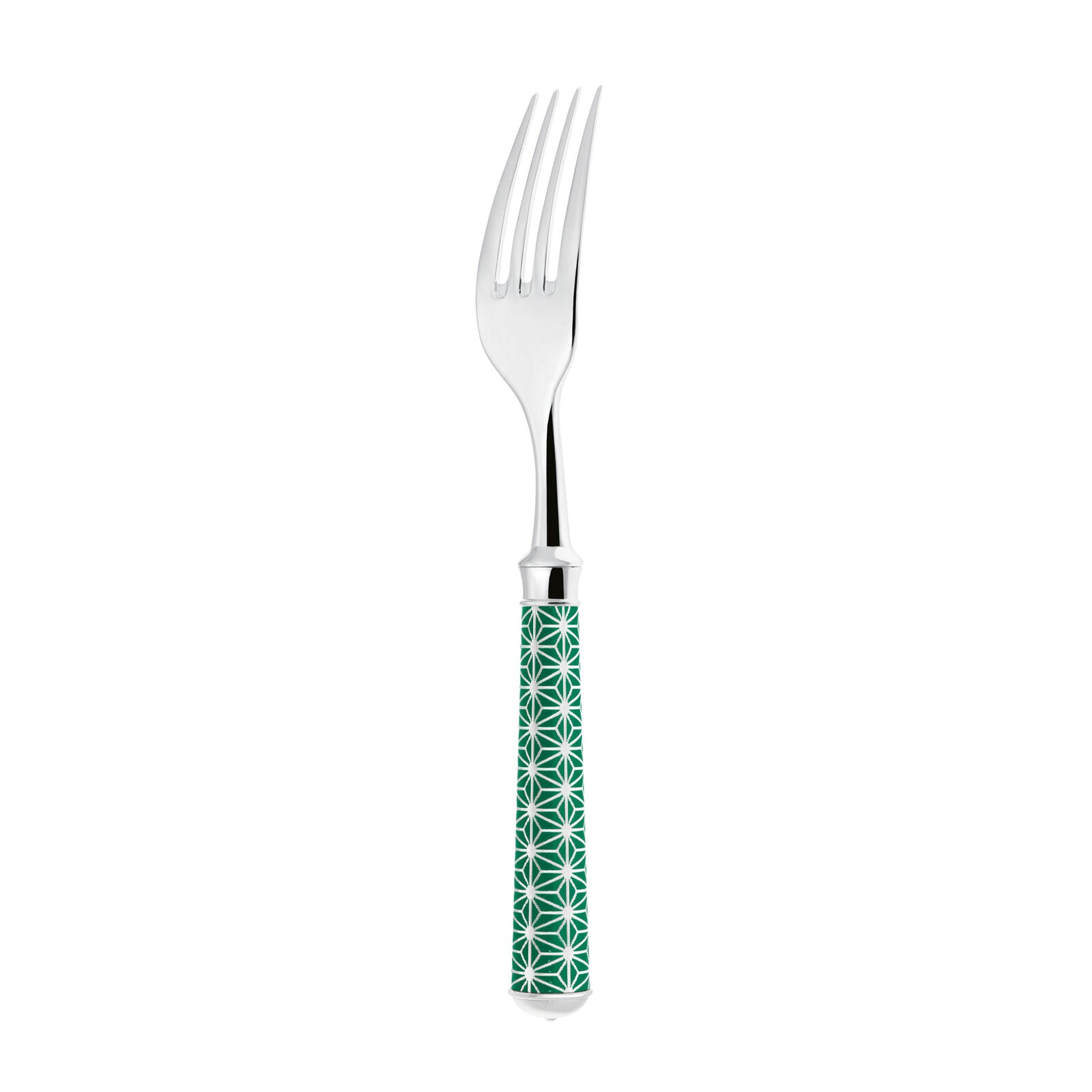 Dinner Fork | Silver Plated / Enamel handle | Mahogany | Origami
