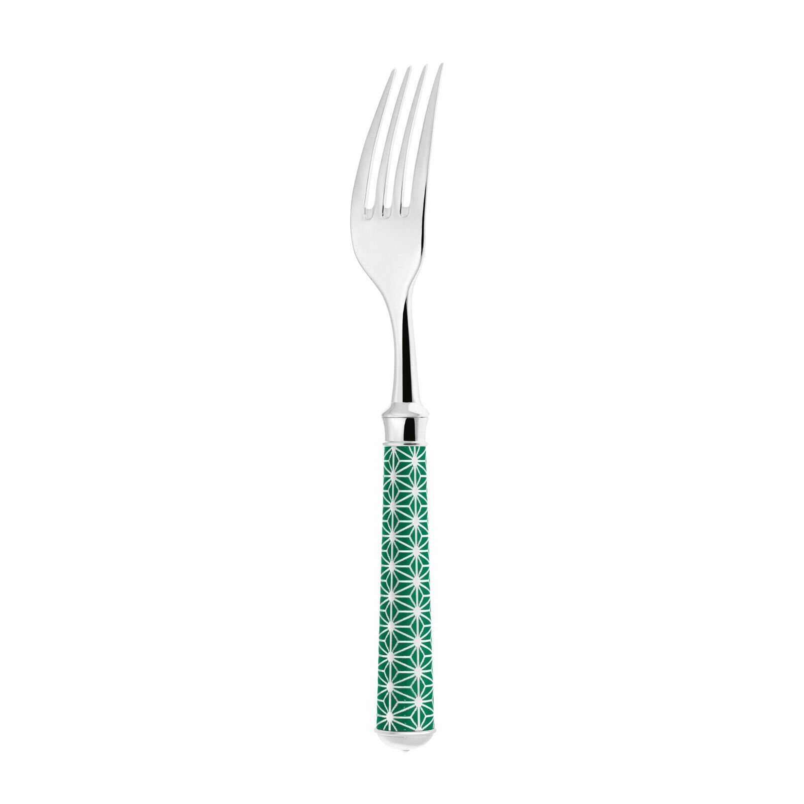 Dinner Fork | Silver Plated / Enamel handle | Black | Origami