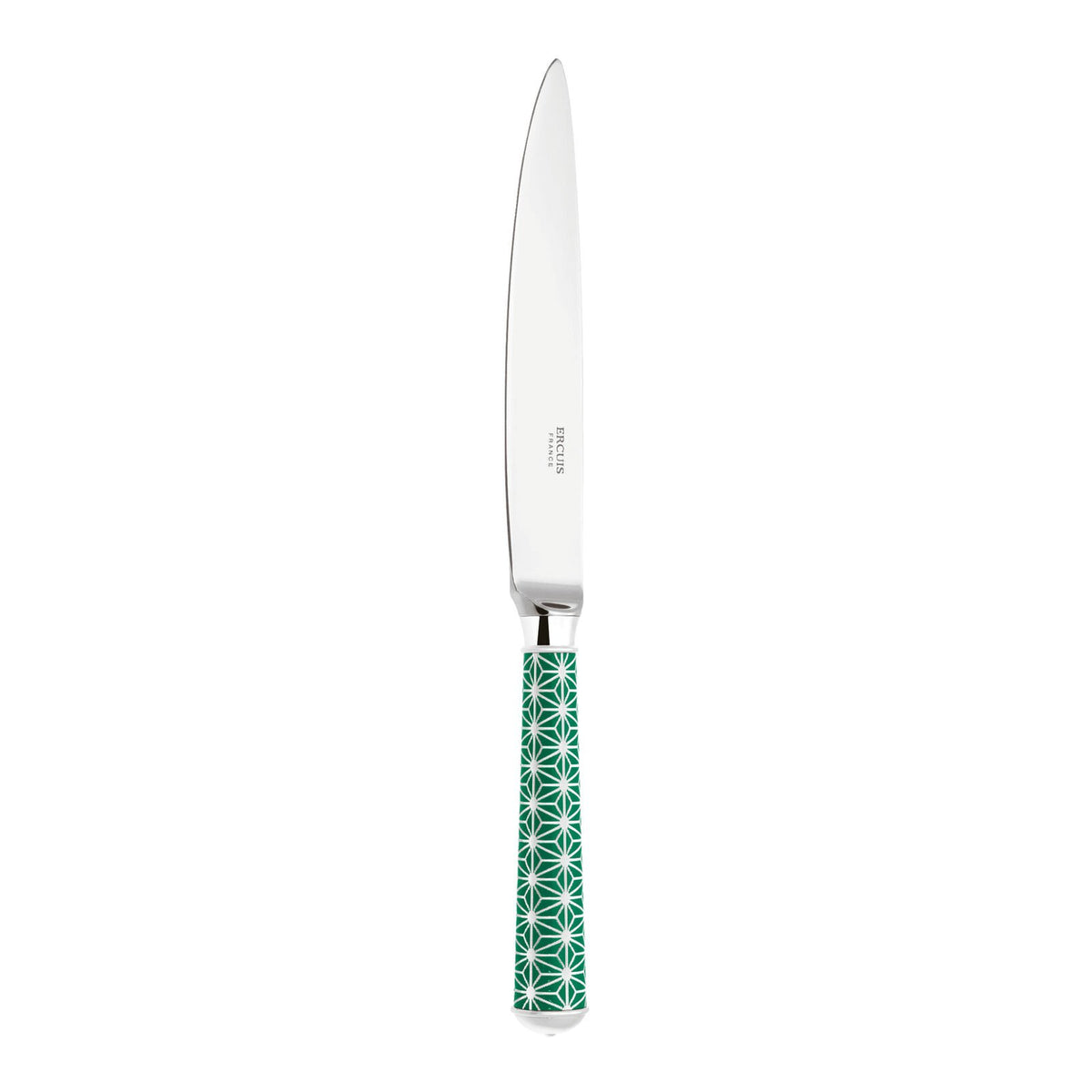 Dinner Knife | Silver Plated / Enamel handle | Pink Orange | Origami