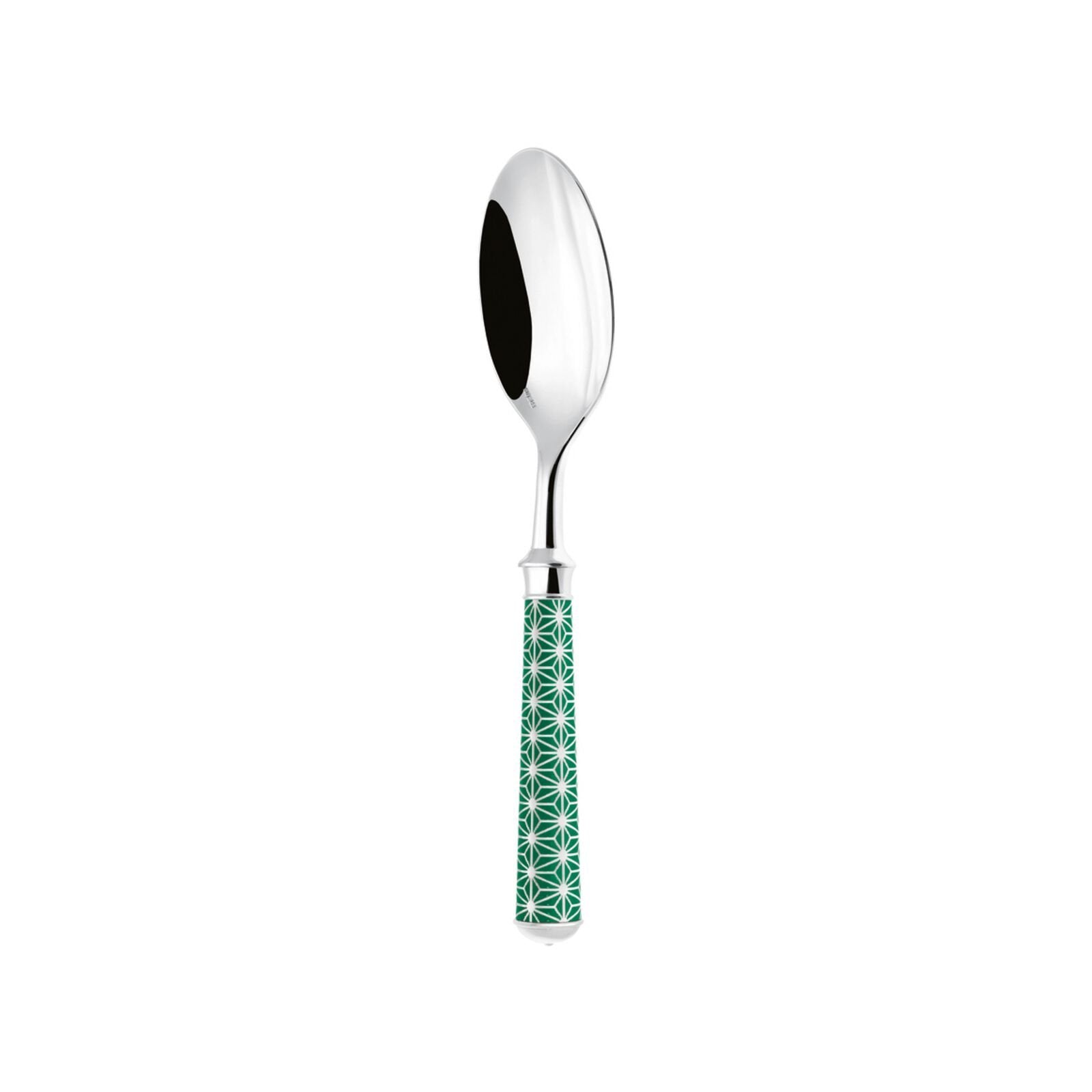 Dessert Spoon | Silver Plated / Enamel handle | White | Origami