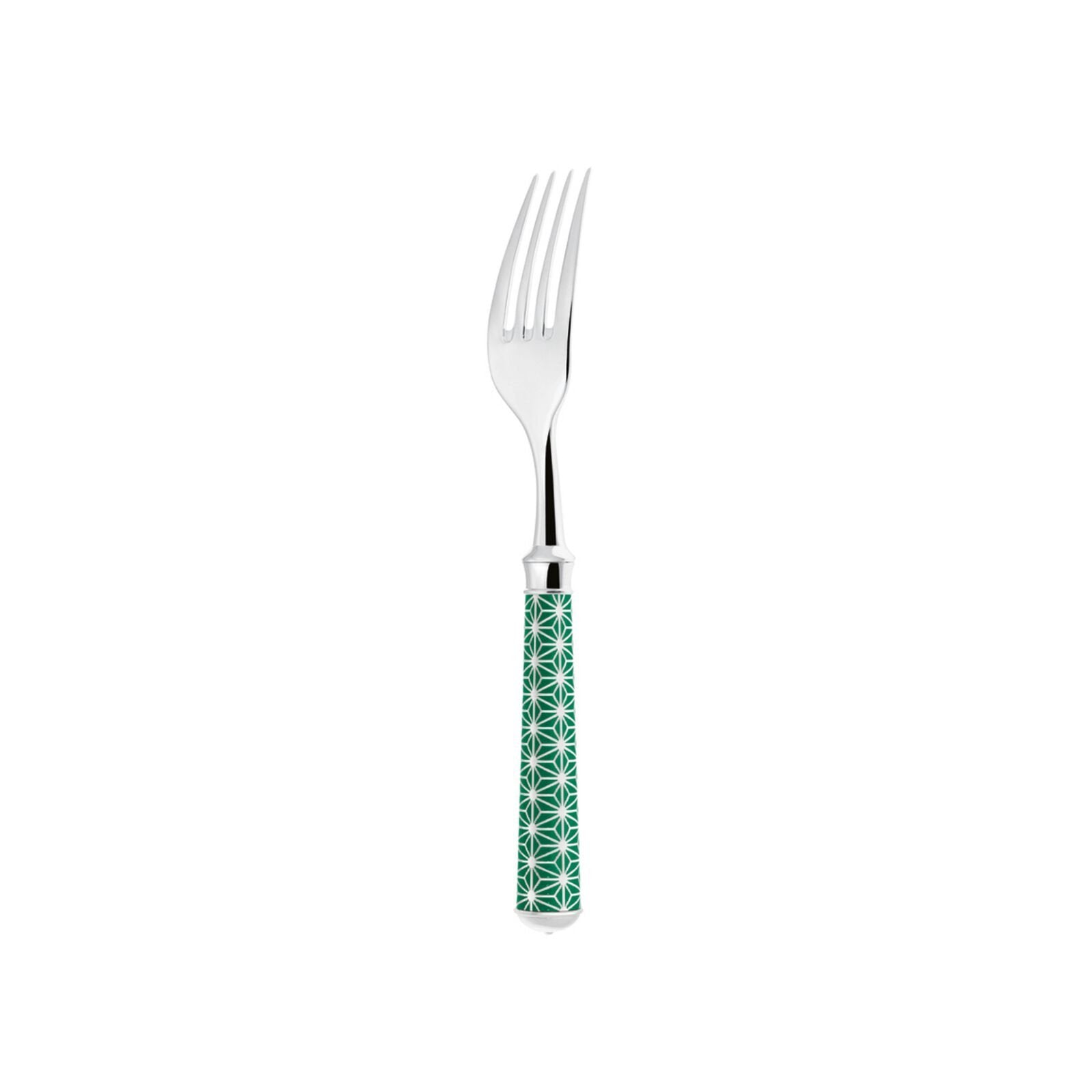 Dessert Fork | Silver Plated / Enamel handle | Pink Orange | Origami