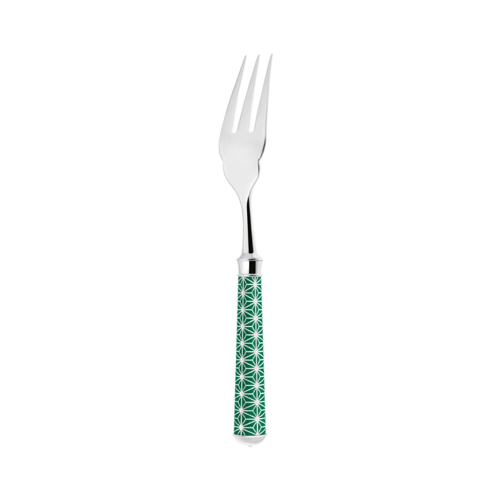 Fish Fork | Silver Plated / Enamel handle | Chocolate | Origami