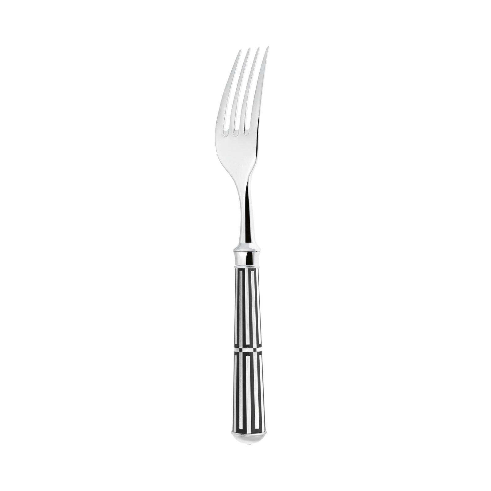 Dessert Fork | Silver Plated / Enamel handle | Black | Paquebot