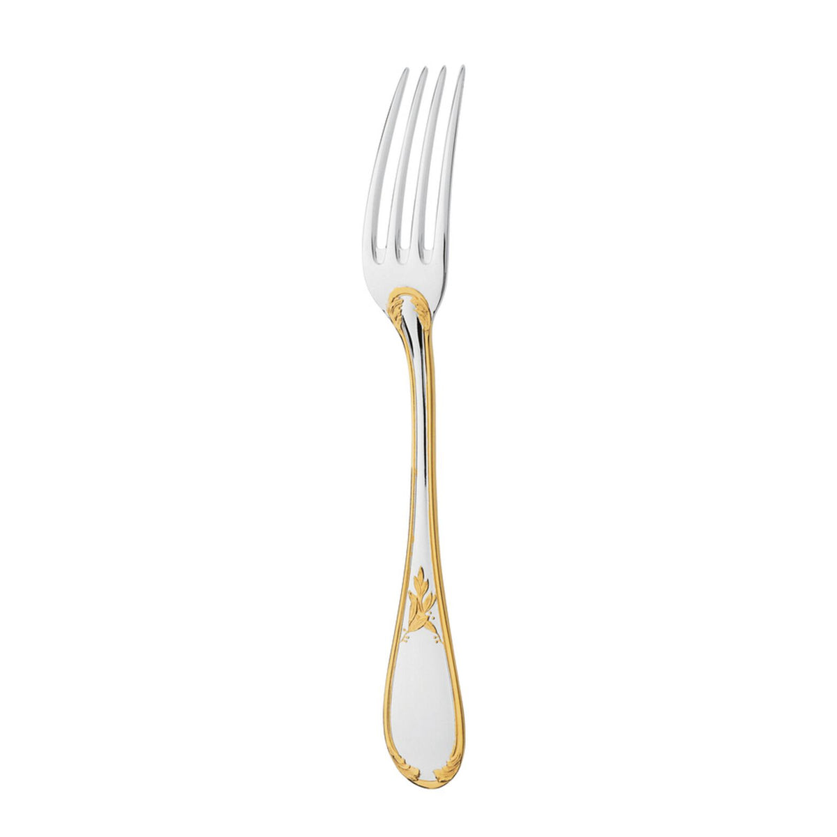 Dinner Fork | Silver Plated Gold Accents | Lauriers
