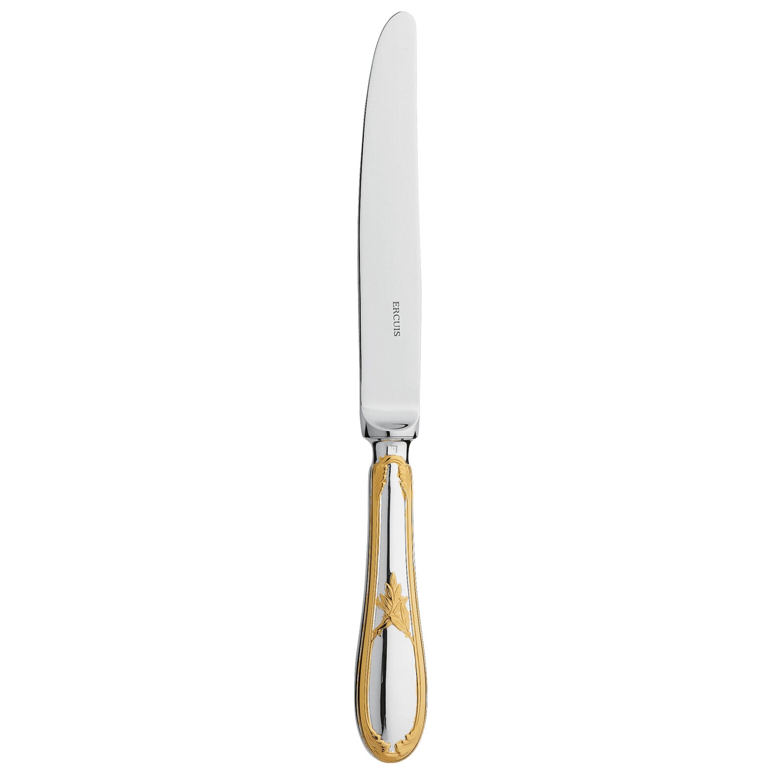Dinner Knife | Silver Plated Gold Accents | Lauriers