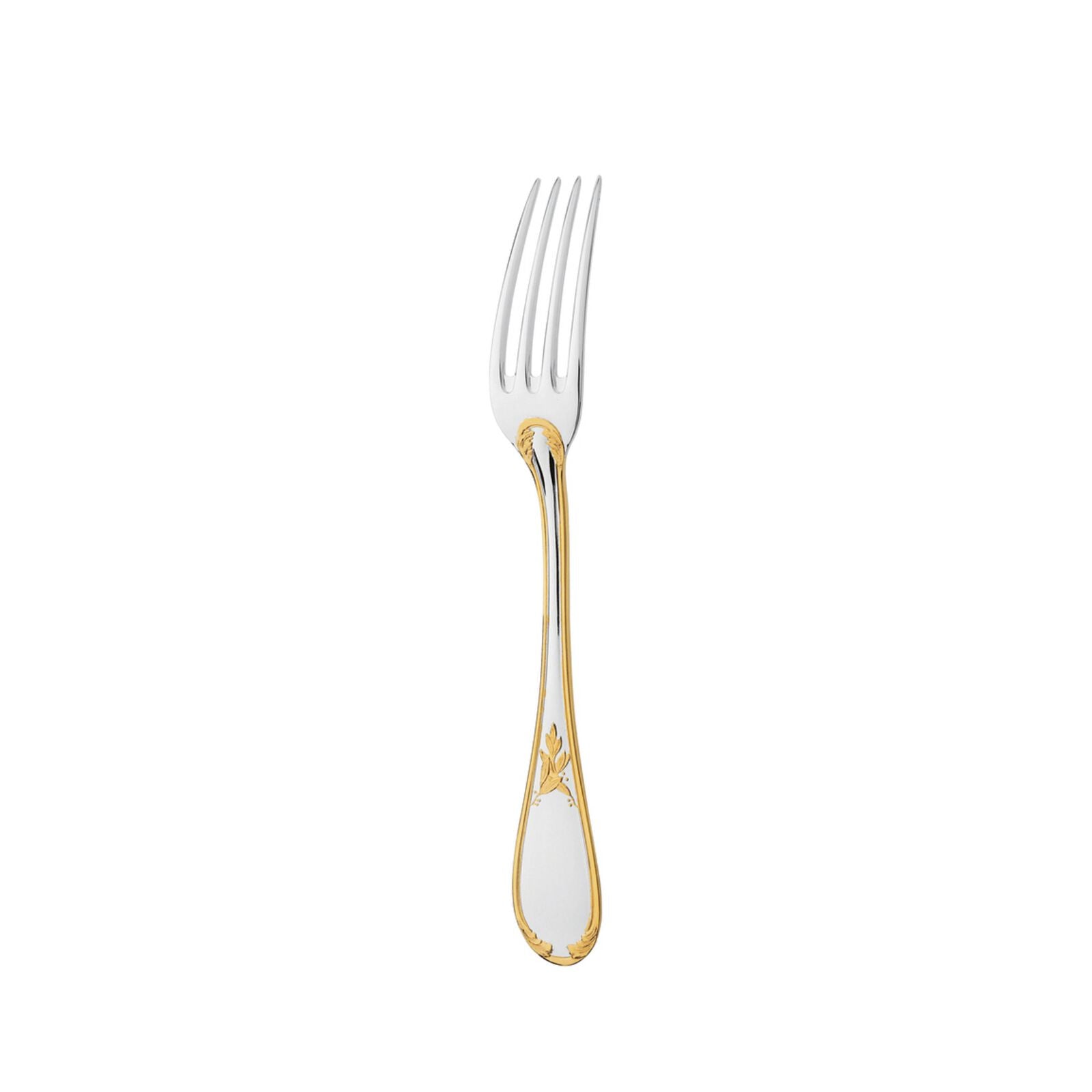 Dessert Fork | Silver Plated Gold Accents | Lauriers