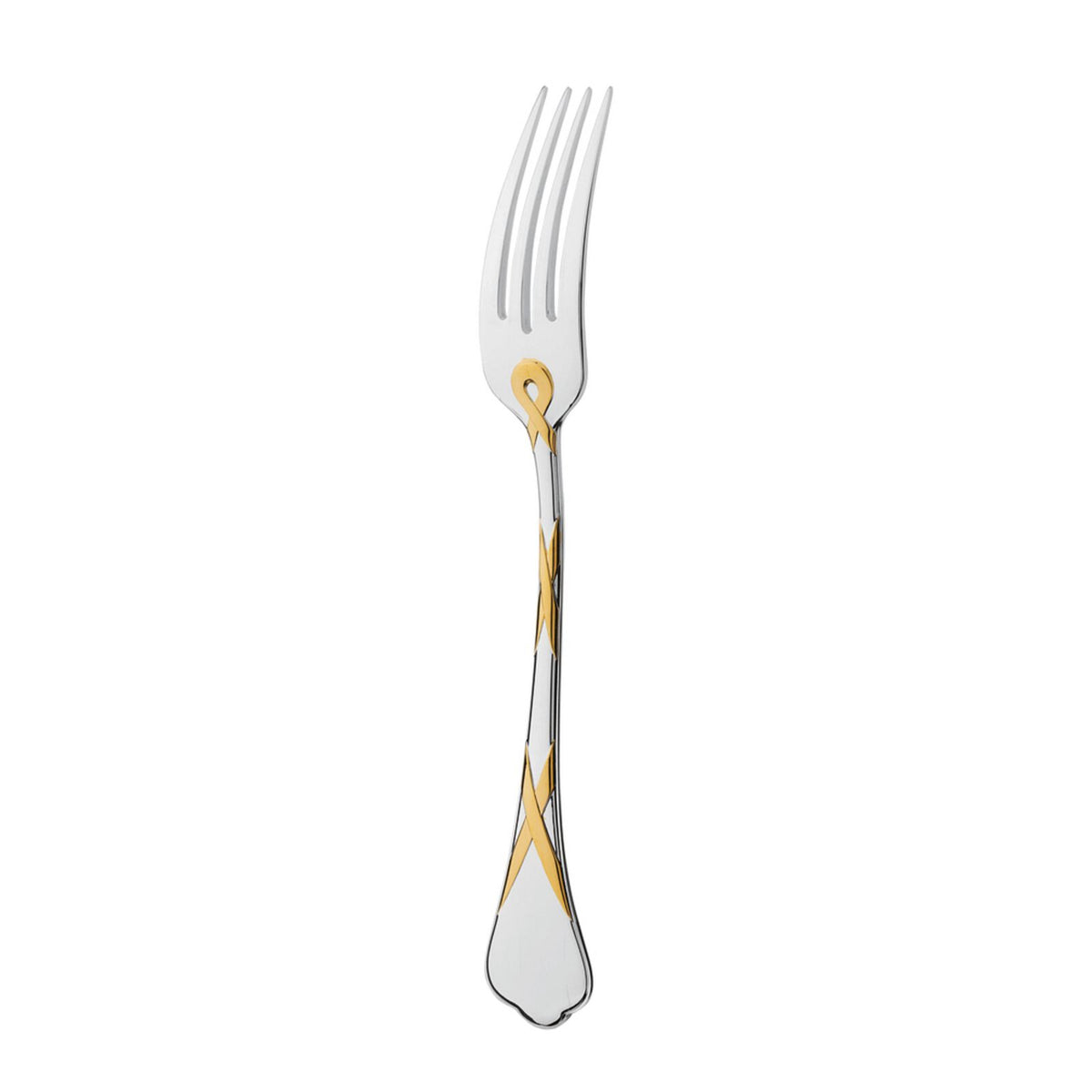 Dinner Fork | Silver Plated Gold Accents | Paris