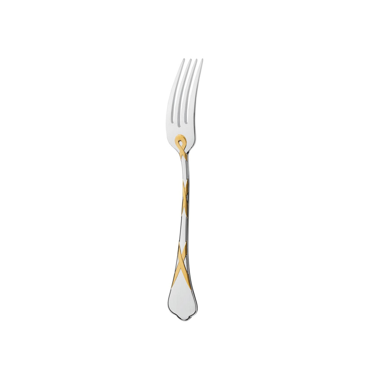 Dessert Fork | Silver Plated Gold Accents | Paris