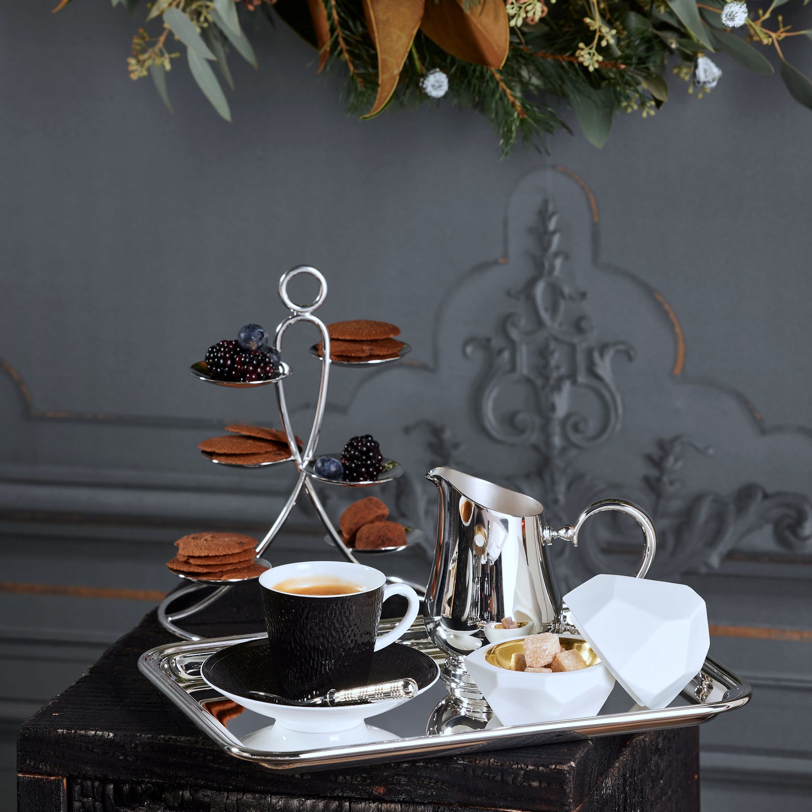 Coffee cup and saucer - Black | Minéral Irisé