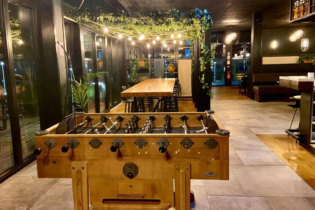 Stella Retro foosball table in a pub setting 3