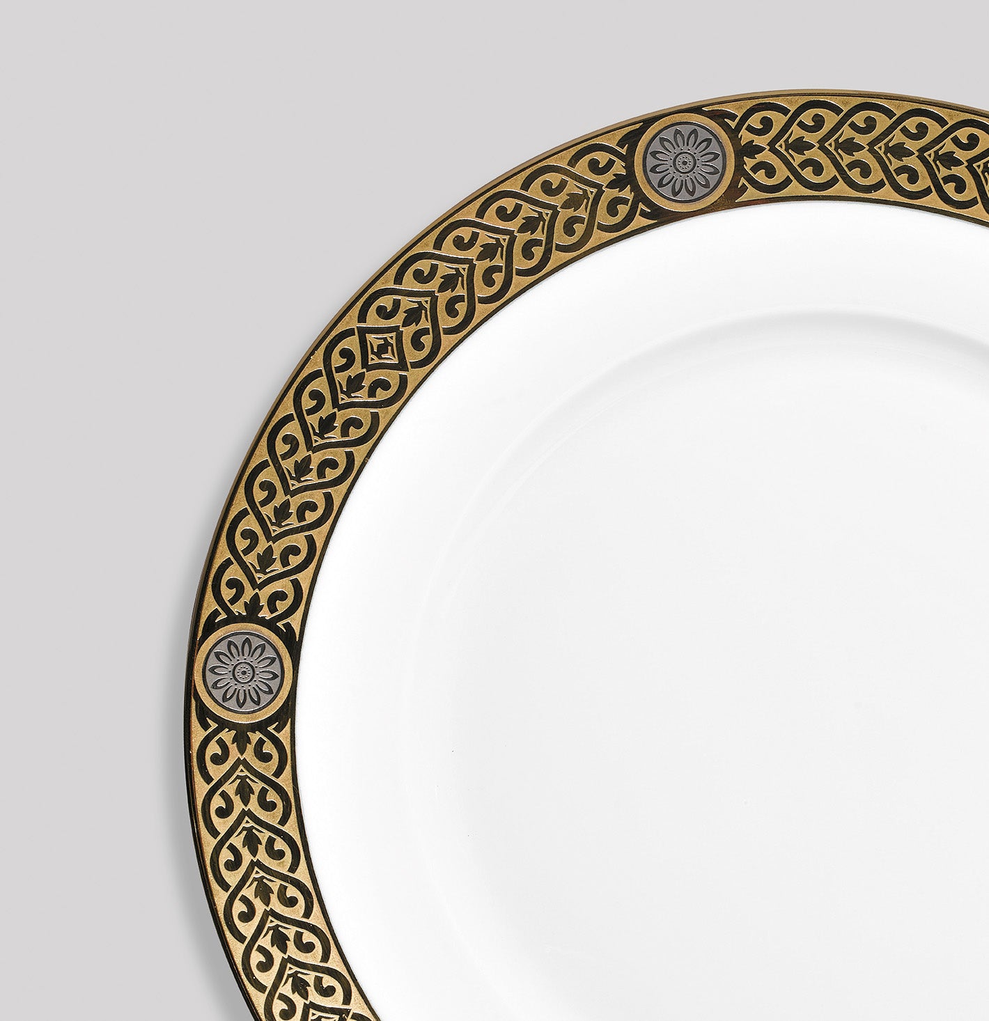 Rim plate flat 22 cm blue with gold rim | Don Giovanni