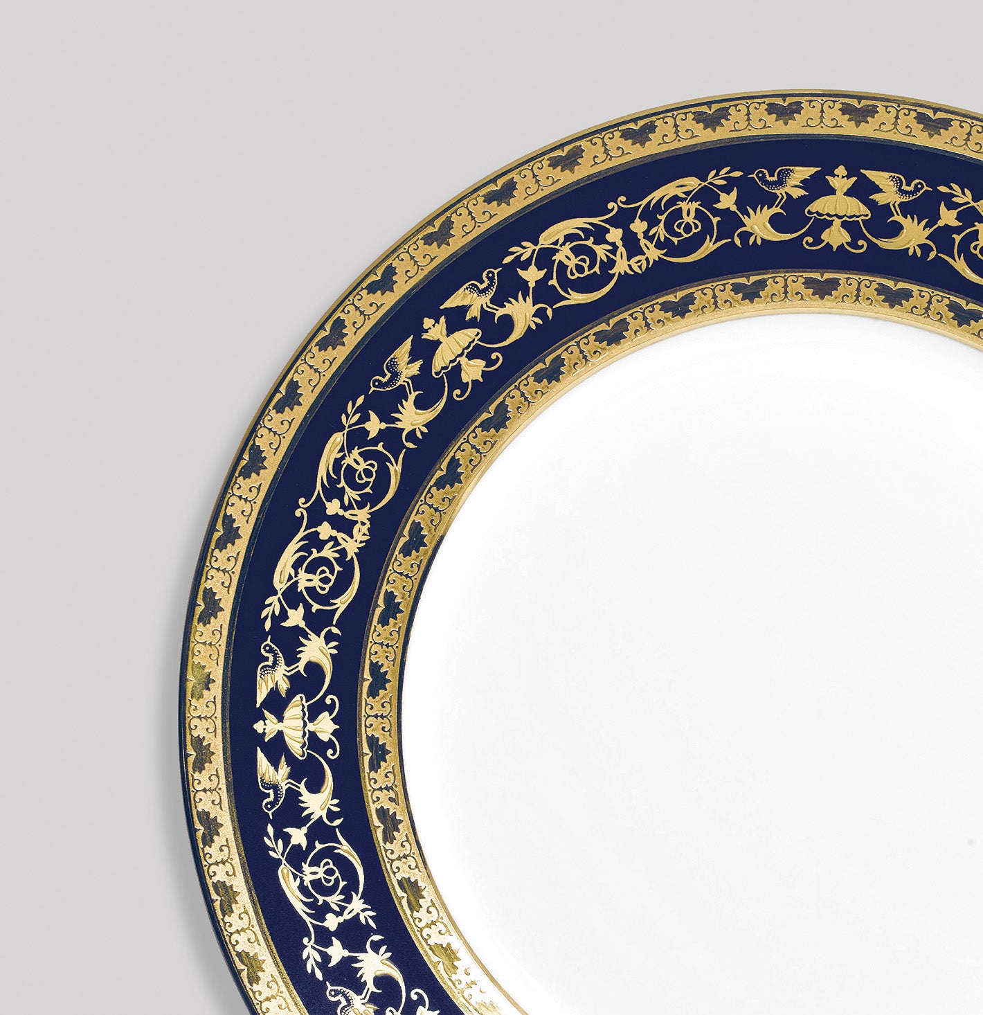 Rim plate deep 21 cm blue with gold rim | Pompei