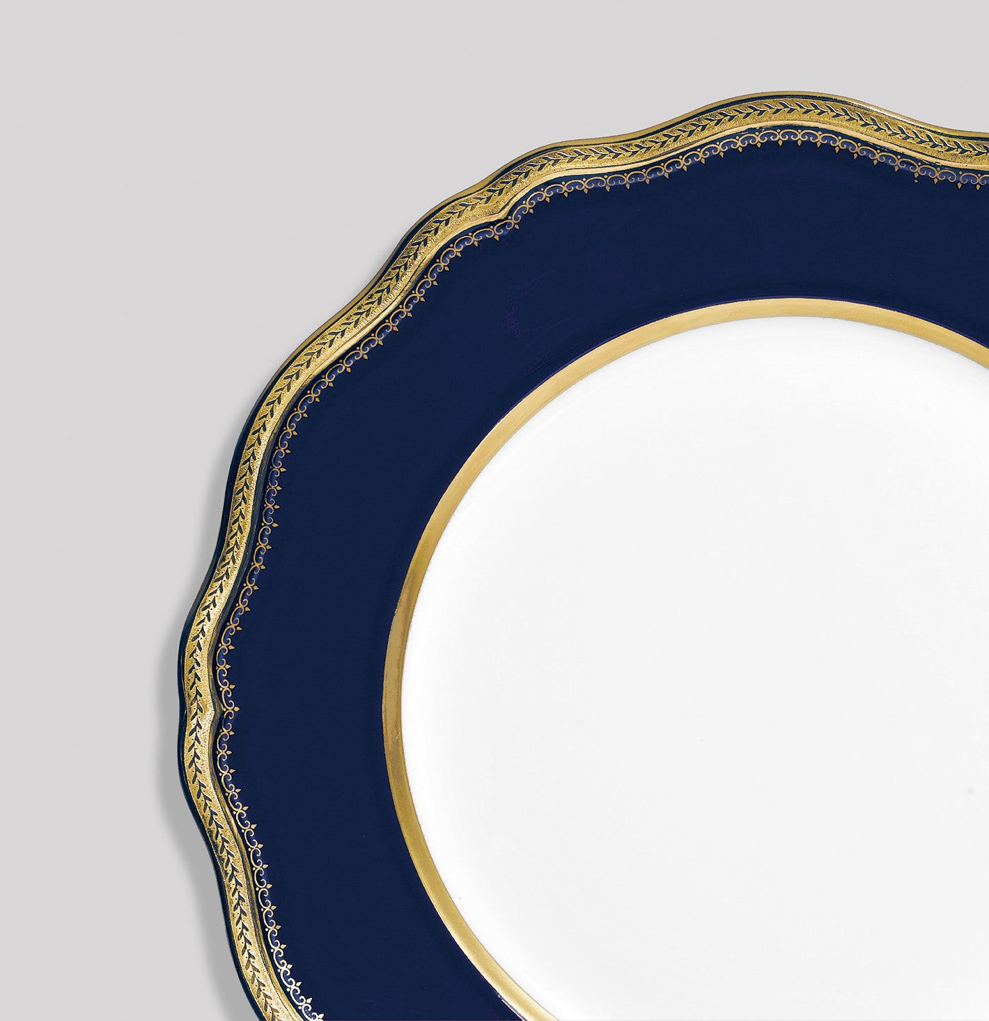 Rim plate deep 23 cm blue with gold rim | Sikirit