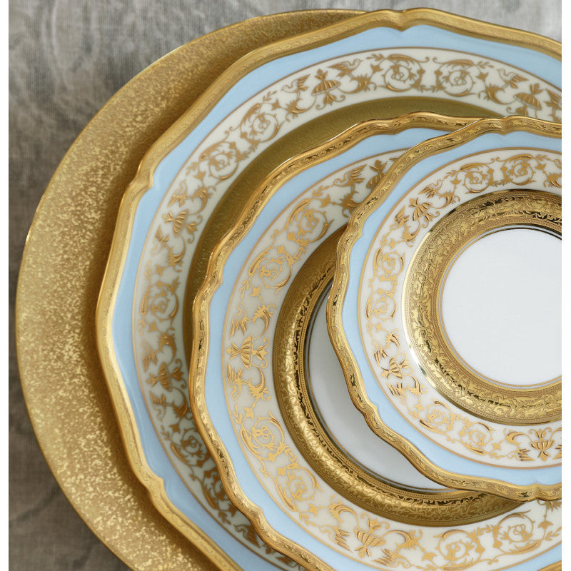 Tea saucer extra 16 cm blue with gold rim | Shéhérazade