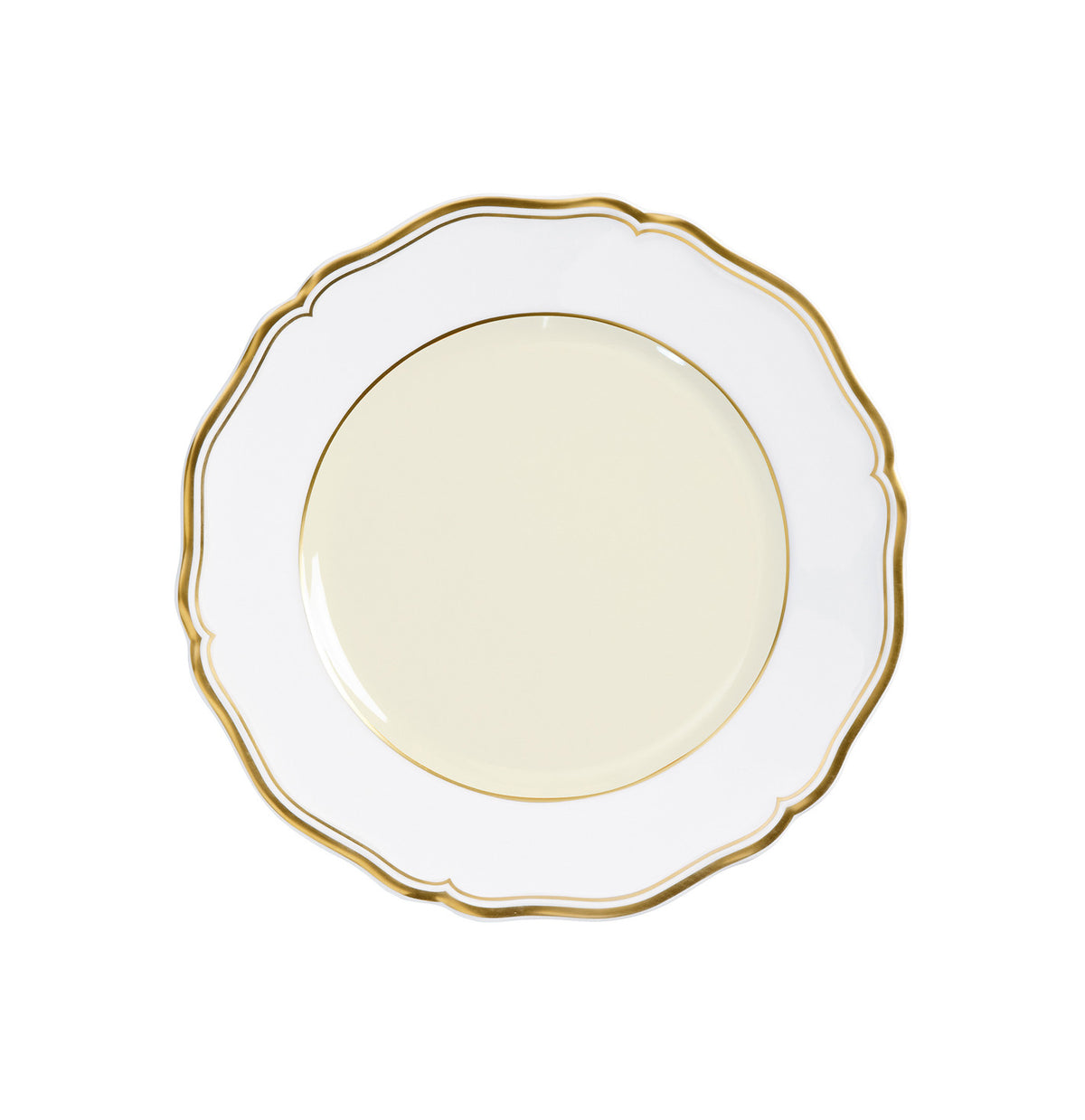 Rim plate deep 23 cm black with gold rim | Mazurka