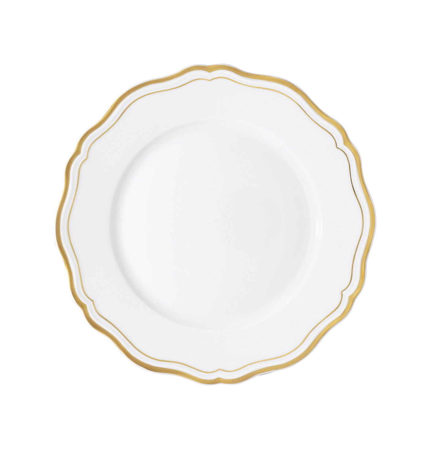 Rim plate deep 23 cm white with gold rim | Polka Or