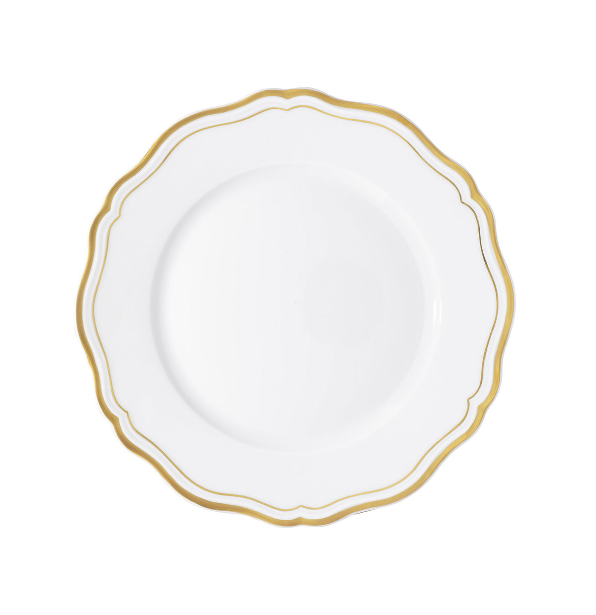 Rim plate flat 16 cm white with gold rim | Polka Or