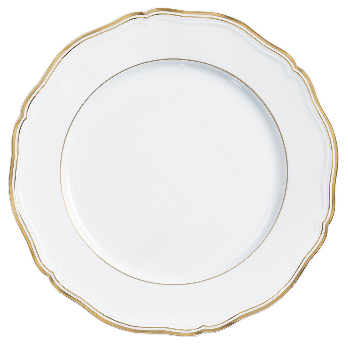 Rim plate flat 27 cm white with gold rim | Mazurka