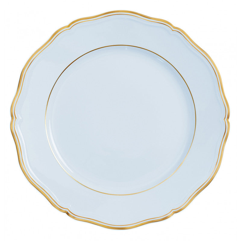 Rim plate flat 31 cm blue with gold rim | Mazurka