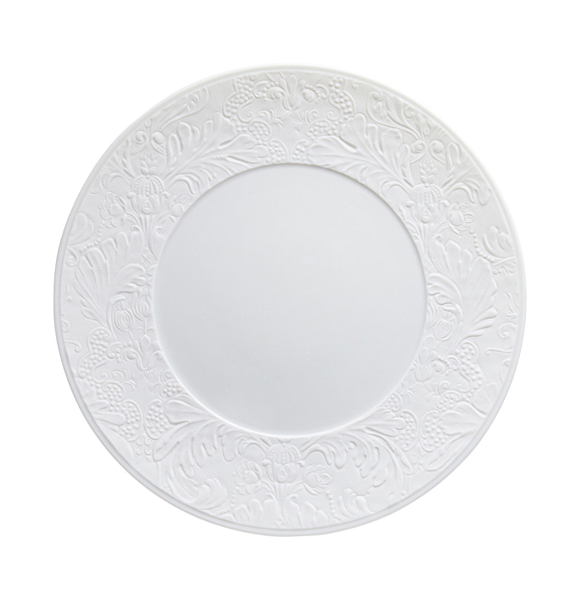 Rim plate deep with engraved rim 27 cm white | Italian Renaissance