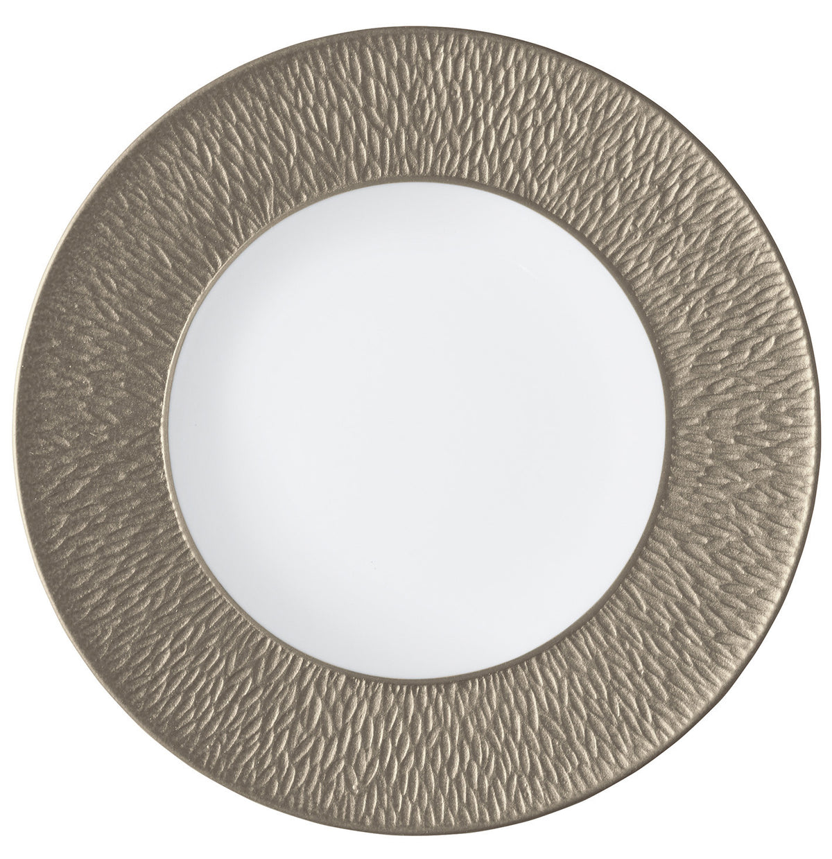 Rim plate deep with engraved rim 27 cm grey II | Minéral Irisé