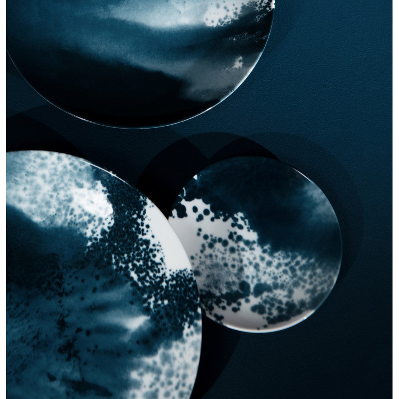 Large platter 46 cm blue | Abysses