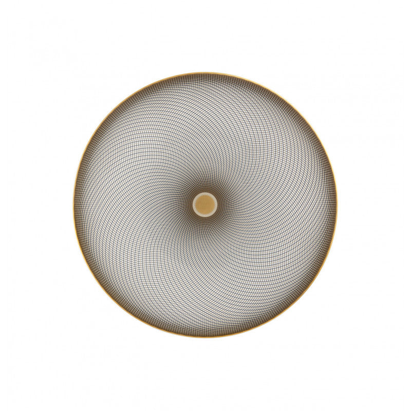 Coupe plate flat 32 cm brown with gold rim | Oskar