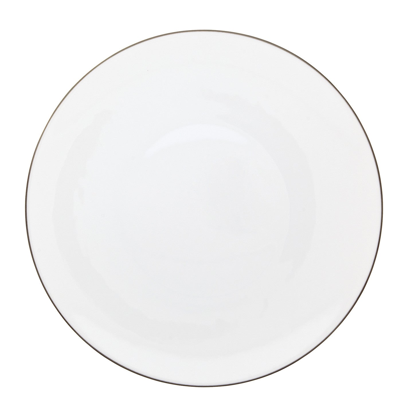 Oval platter 42 cm white with platine rim | Monceau Platine