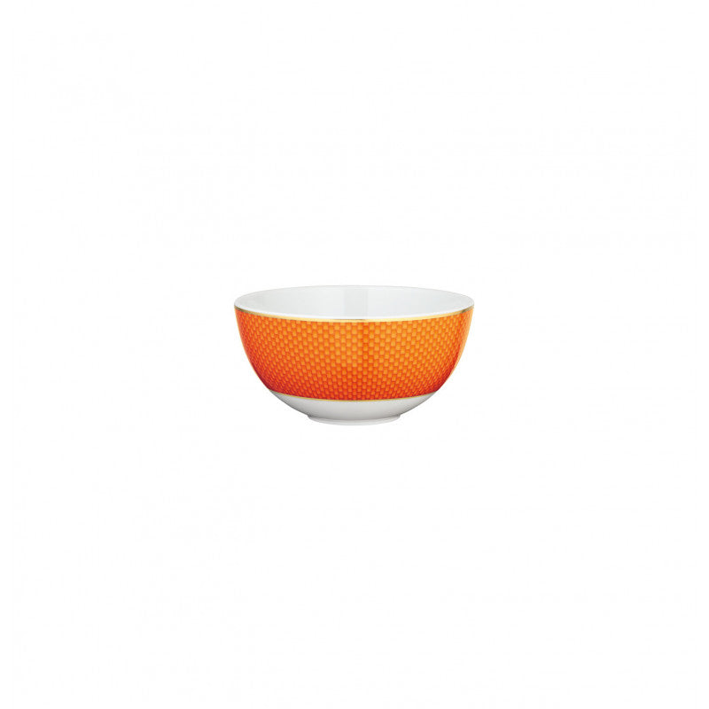 Bowl 14 cm orange with gold rim | Trésor