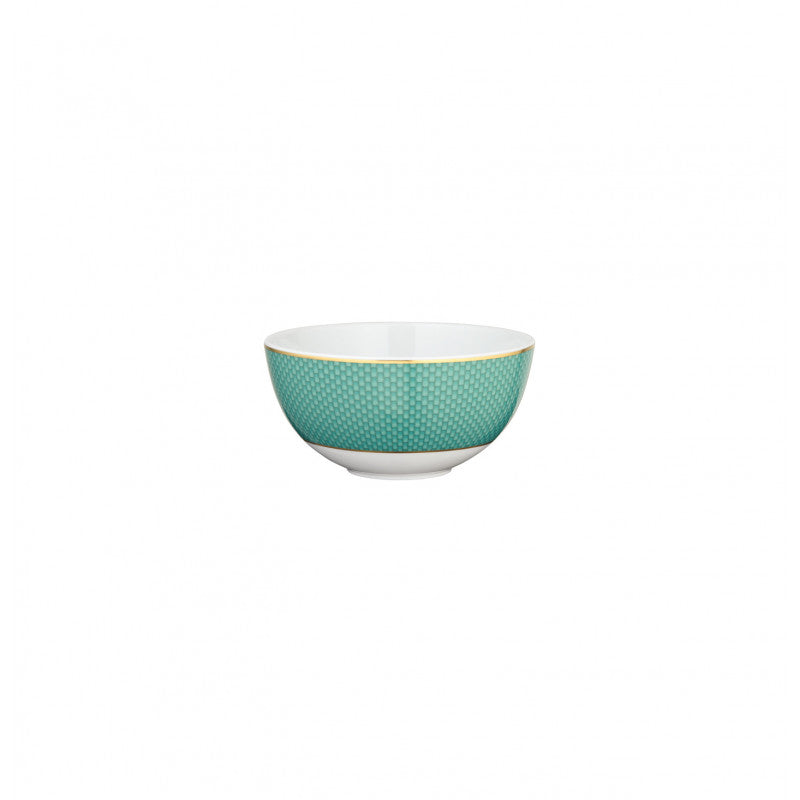 Bowl 14 cm turquoise with gold rim | Trésor