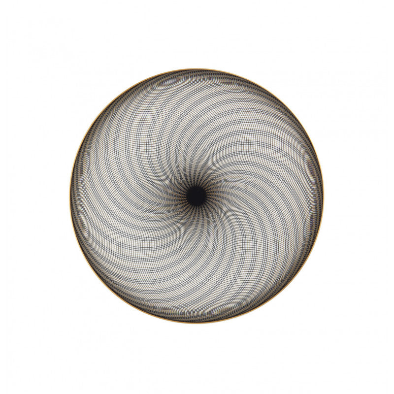 Tea / Breakfast cup and saucer 22 cm grey with gold rim | Oskar