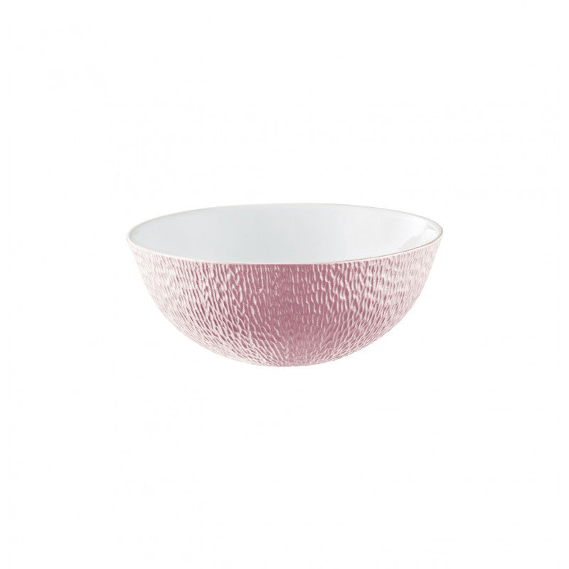 Calabash shaped salad bowl 23 cm pink | Minéral Irisé