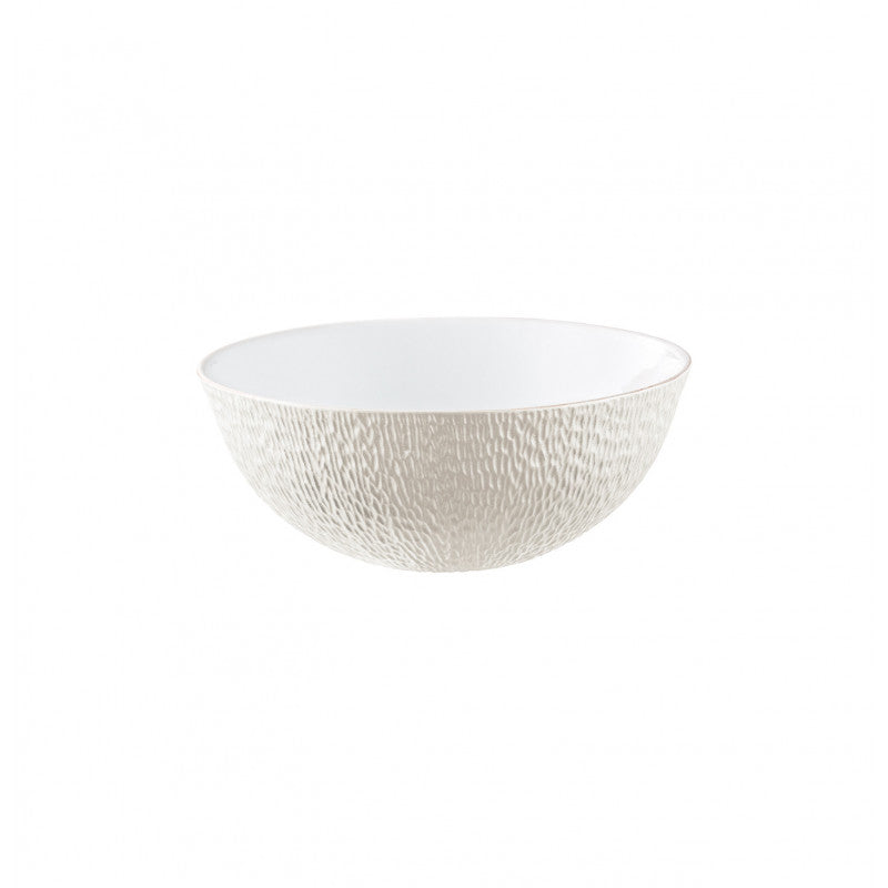 Calabash shaped salad bowl 23 cm grey II | Minéral Irisé