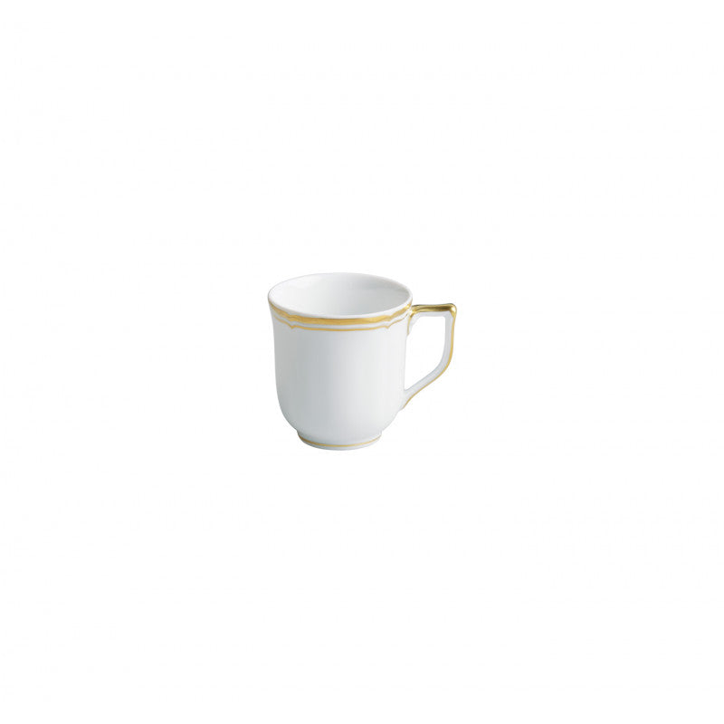 Coffee cup and saucer - White with gold rim | Mazurka